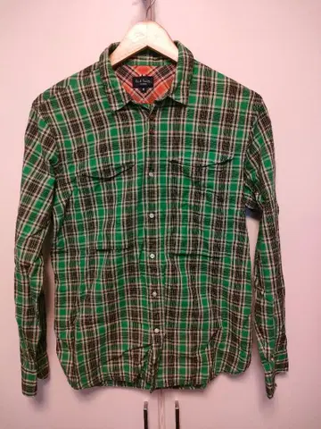 Paul Smith Jeans M 그린 계열 체크 긴팔 셔츠
