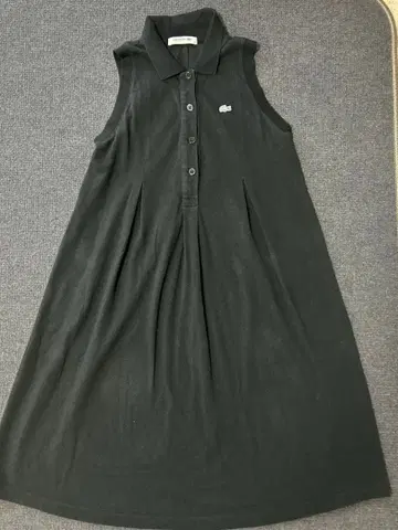 LACOSTE 슬리브리스 셔츠 원피스 블랙 34