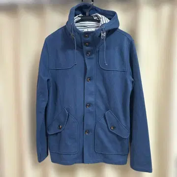 네이비 후드 부착 후드 맨투맨 M 사이즈