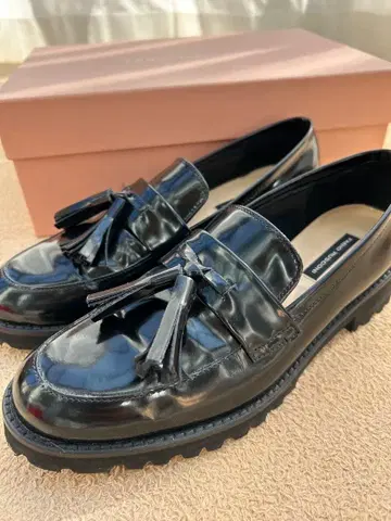 FABIO RUSCONI 블랙 태슬 로퍼 사이즈 37