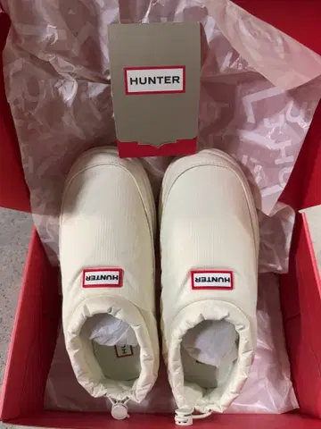 HUNTER 화이트 스니커즈 슬립온