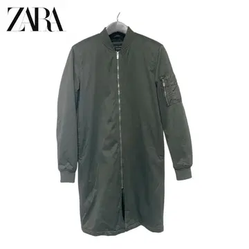 [희귀 미사용급] ZARA 충전솜 MA-1 롱 자켓 카키 사이즈 S