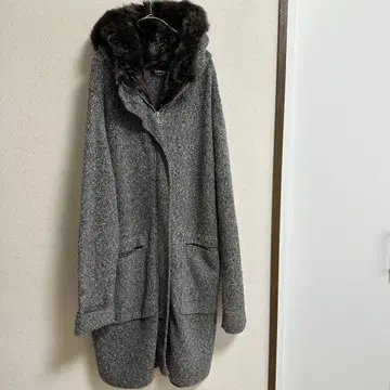 새상품급 ZARA 자라 부드러운 니트 롱 후드티 집업 코트 퍼