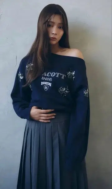 SNIDEL 벨트 플리츠 롱 스커트