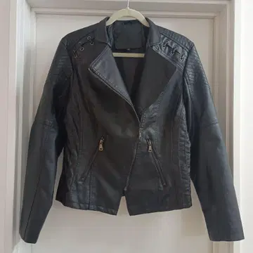 블랙 싱글 라이더 자켓