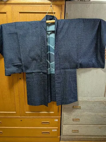 남자 유키 하오리 네이비 블루 기모노