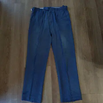 서비스 트라우저 팬츠 네이비 플리츠 슬랙스