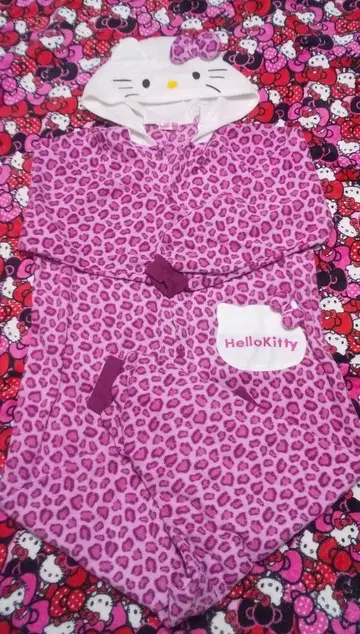 키티 인형옷 핑크 레오파드 무늬 프리 사이즈 분장 파티