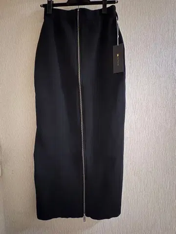 블랙 타이트 스커트 롱 프론트 지퍼