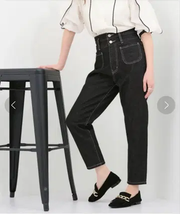 kicuri 하이웨스트 테이퍼드 데님 XS 사이즈