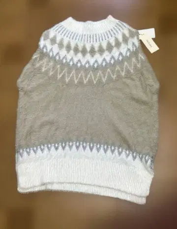 미사용 새상품 밀란카 아가일 무늬 긴팔 니트 스웨터 택 포함 새상품