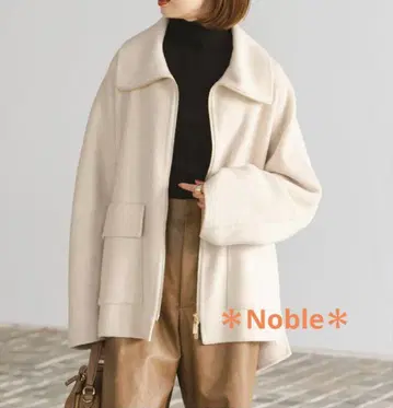 카멜 믹스 리버 지퍼 코트