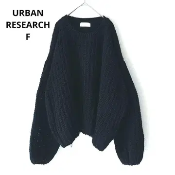 URBAN RESEARCH  로우게이지 니트 블랙 F