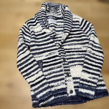 BAYFLOW 스트라이프 가디건 네이비/화이트