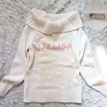 레어 택 리즈리사 LIZ LISA 오프숄더 니트 로고