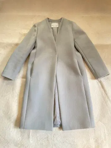 유나이티드 애로우즈 울 혼방 노카라 코트