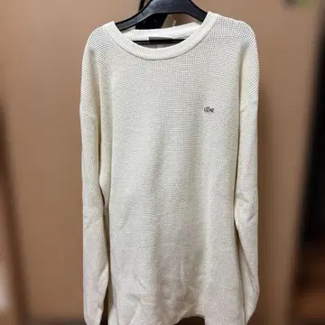 LACOSTE 아이보리 메쉬 니트 US M