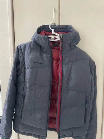 MAMMUT 후드 부착 다운 자켓 M 사이즈 그레이