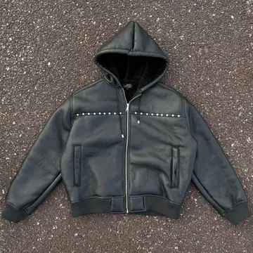 AFB 스터드 가죽 자켓