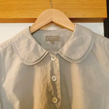 마가렛호웰 여성용 셔츠 코튼 베이지 둥근 카라 7부 소매