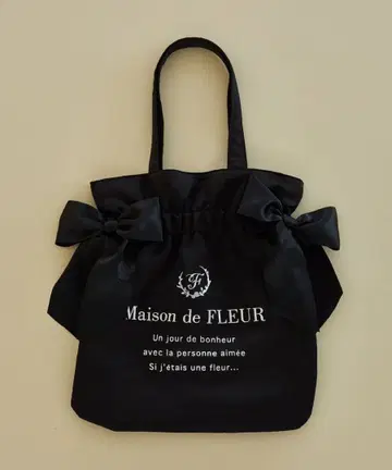 Maison de FLEUR 더블 리본 개더 토트백