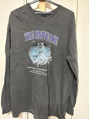 나노 유니버스 빈티지 아폴로 11 긴팔 T셔츠 그레이