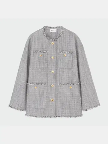 [ PLST ] 새상품급 트위드 메탈 버튼 자켓