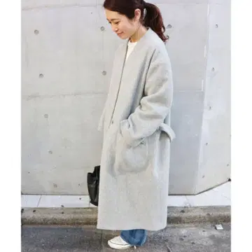 iena 울 모사 노카라 코트 그레이 34