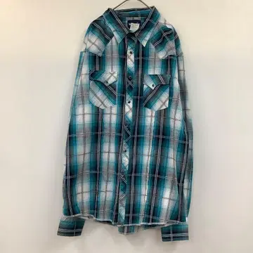 Wrangler 랭글러 긴팔 버튼 셔츠 체크 무늬 스냅 버튼