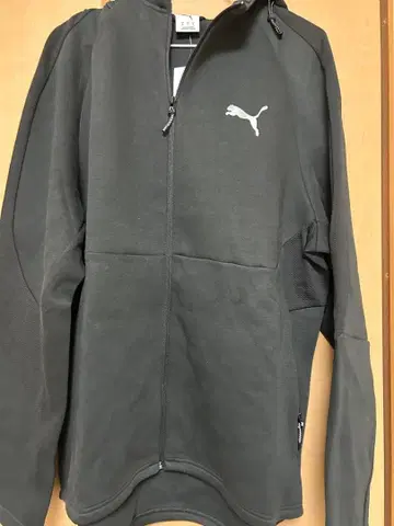 푸마 슬림핏 LL 사이즈 풀 집업 후드티 블랙