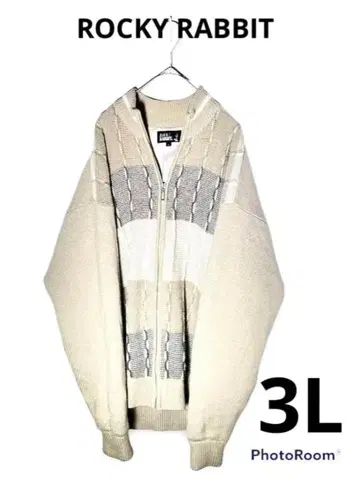 [ 빈티지 플리스 ] 빅 사이즈(3L) 로키 토끼 블루종 플리스