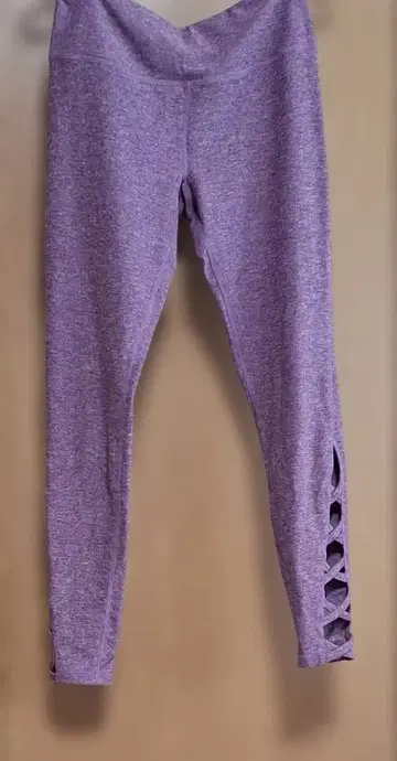 자자사이즈 퍼플 사이드 컷 아웃 레깅스