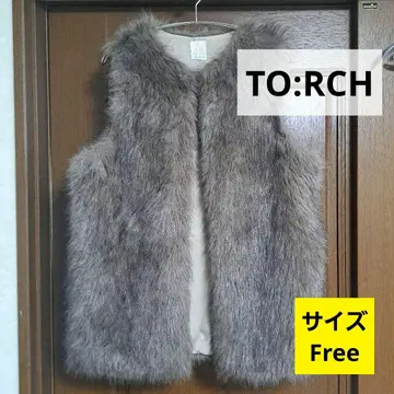 [ 미사용 ] TO:RCH 인조 모피 베스트 프리 지레 고급스러움 토치