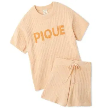 gelato pique 리브 로고 자카드 풀오버 & 숏팬츠 세트