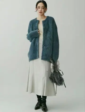 [새상품급] 라그나문 미니 샤기 니트 가디건