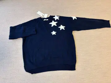 야마다야 RADIATE 네이비 별 패턴 긴팔 니트