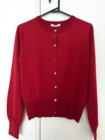 [새상품] 미인백화 게재 비쥬 크루넥 가디건