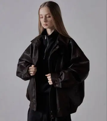 CLEL 가죽 블루종 브라운 M 사이즈