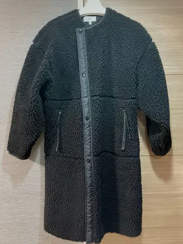 HYKE 롱 보아 코트 블랙 사이즈 2