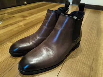 수트 컴퍼니 브라운 가죽 사이드 고어 부츠