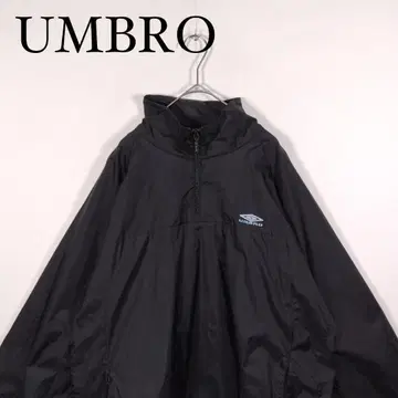 UMBRO 블랙 하프 지퍼 풀오버 나일론 자켓 후드티