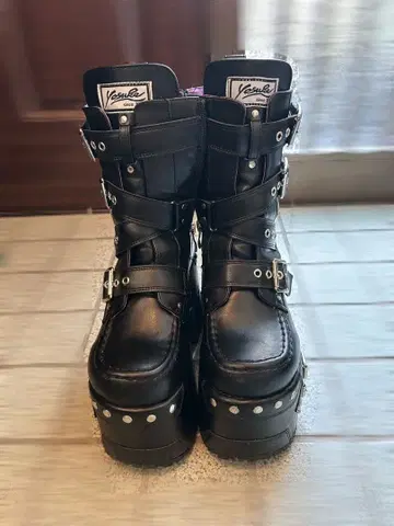 YOSUKE 요스케 우먼 통굽 벨티드 스터드 숏부츠 M