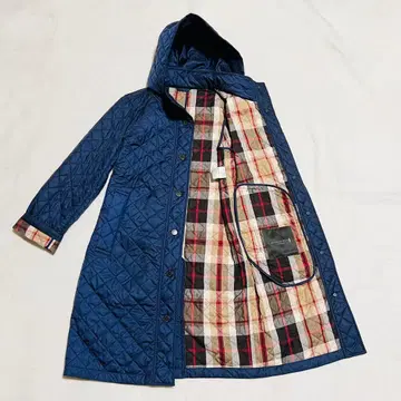 매킨토시 런던 퀼팅 코트 롱 기장 네이비 사이즈 38