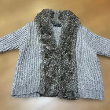 ZARA 퍼 가디건 그레이 계열