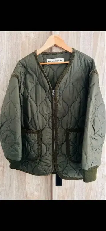 THE SHINZONE 퀼팅 자켓 올리브 그린