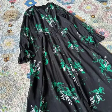 ROPE 스즈란 프린트 양류 스키퍼 원피스