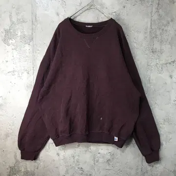 B653 구제 의류 트레이닝복 맨투맨 마젠타 무지 러셀 애슬레틱