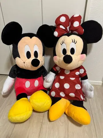 미사용 새상품 미키마우스 미니 마우스 봉제 인형 세트 특대형 디즈니