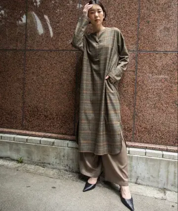 뮌헨 웜 소프트 트윌 & 체크 원피스