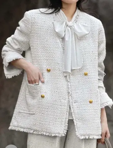 elfrank 트위드 자켓 화이트 새상품